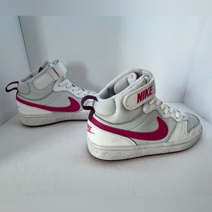 Nike Court Borough mid 2 platinum shoes cd 7782-006 pink/ white size 5 youth